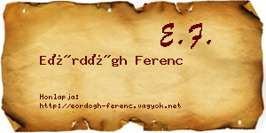 Eördögh Ferenc névjegykártya