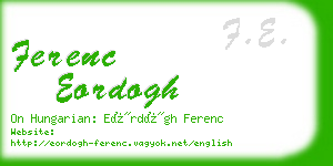 ferenc eordogh business card