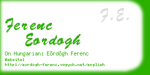 ferenc eordogh business card